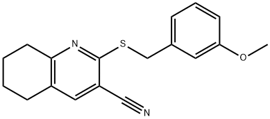 2-[(3-methoxybenzyl)sulfanyl]-5,6,7,8-tetrahydro-3-quinolinecarbonitrile,445382-39-8,结构式