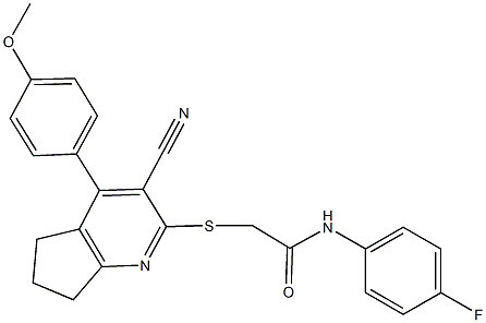 2-{[3-cyano-4-(4-methoxyphenyl)-6,7-dihydro-5H-cyclopenta[b]pyridin-2-yl]sulfanyl}-N-(4-fluorophenyl)acetamide|