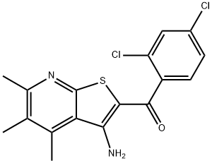 (3-amino-4,5,6-trimethylthieno[2,3-b]pyridin-2-yl)(2,4-dichlorophenyl)methanone 结构式