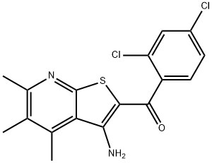 (3-amino-4,5,6-trimethylthieno[2,3-b]pyridin-2-yl)(2,4-dichlorophenyl)methanone Structure