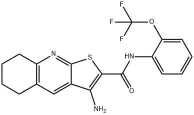 3-amino-N-[2-(trifluoromethoxy)phenyl]-5,6,7,8-tetrahydrothieno[2,3-b]quinoline-2-carboxamide 化学構造式