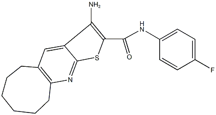 3-amino-N-(4-fluorophenyl)-5,6,7,8,9,10-hexahydrocycloocta[b]thieno[3,2-e]pyridine-2-carboxamide 结构式