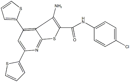 3-amino-N-(4-chlorophenyl)-4,6-di(2-thienyl)thieno[2,3-b]pyridine-2-carboxamide Structure