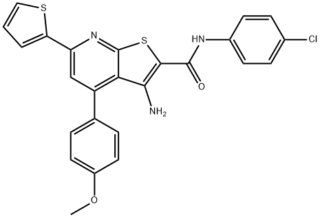 3-amino-N-(4-chlorophenyl)-4-(4-methoxyphenyl)-6-(2-thienyl)thieno[2,3-b]pyridine-2-carboxamide,445382-92-3,结构式