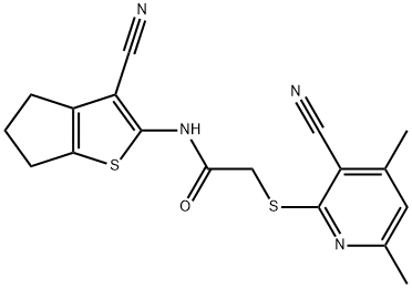 445382-96-7 N-(3-cyano-5,6-dihydro-4H-cyclopenta[b]thien-2-yl)-2-[(3-cyano-4,6-dimethyl-2-pyridinyl)sulfanyl]acetamide