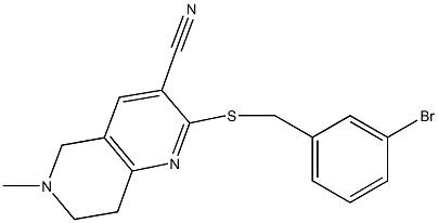 2-[(3-bromobenzyl)sulfanyl]-6-methyl-5,6,7,8-tetrahydro[1,6]naphthyridine-3-carbonitrile 化学構造式