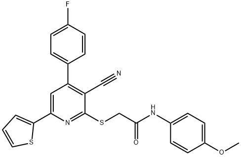 445383-76-6 2-{[3-cyano-4-(4-fluorophenyl)-6-(2-thienyl)-2-pyridinyl]sulfanyl}-N-(4-methoxyphenyl)acetamide