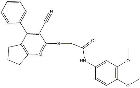 2-[(3-cyano-4-phenyl-6,7-dihydro-5H-cyclopenta[b]pyridin-2-yl)sulfanyl]-N-(3,4-dimethoxyphenyl)acetamide Structure