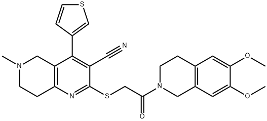 445383-88-0 2-{[2-(6,7-dimethoxy-3,4-dihydro-2(1H)-isoquinolinyl)-2-oxoethyl]sulfanyl}-6-methyl-4-(3-thienyl)-5,6,7,8-tetrahydro[1,6]naphthyridine-3-carbonitrile