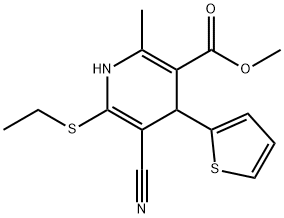 methyl 5-cyano-6-(ethylsulfanyl)-2-methyl-4-(2-thienyl)-1,4-dihydro-3-pyridinecarboxylate Structure