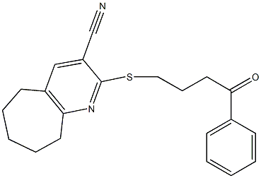 2-[(4-oxo-4-phenylbutyl)sulfanyl]-6,7,8,9-tetrahydro-5H-cyclohepta[b]pyridine-3-carbonitrile 结构式