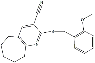 2-[(2-methoxybenzyl)sulfanyl]-6,7,8,9-tetrahydro-5H-cyclohepta[b]pyridine-3-carbonitrile Structure