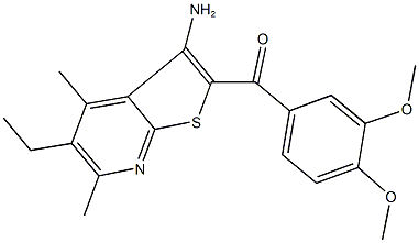 (3-amino-5-ethyl-4,6-dimethylthieno[2,3-b]pyridin-2-yl)(3,4-dimethoxyphenyl)methanone Structure