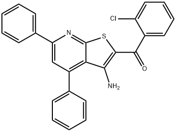 (3-amino-4,6-diphenylthieno[2,3-b]pyridin-2-yl)(2-chlorophenyl)methanone Structure