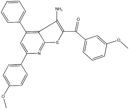 [3-amino-6-(4-methoxyphenyl)-4-phenylthieno[2,3-b]pyridin-2-yl](3-methoxyphenyl)methanone Structure