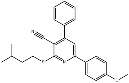 2-(isopentylsulfanyl)-6-(4-methoxyphenyl)-4-phenylnicotinonitrile,445384-93-0,结构式