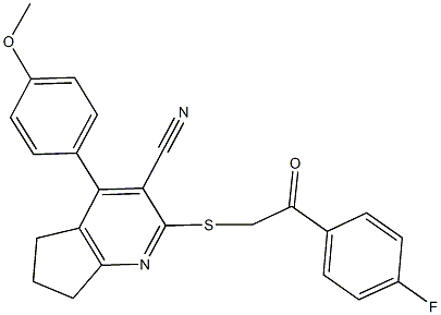 2-{[2-(4-fluorophenyl)-2-oxoethyl]sulfanyl}-4-(4-methoxyphenyl)-6,7-dihydro-5H-cyclopenta[b]pyridine-3-carbonitrile|