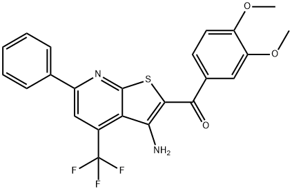 [3-amino-6-phenyl-4-(trifluoromethyl)thieno[2,3-b]pyridin-2-yl](3,4-dimethoxyphenyl)methanone|