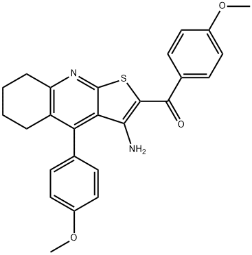 [3-amino-4-(4-methoxyphenyl)-5,6,7,8-tetrahydrothieno[2,3-b]quinolin-2-yl](4-methoxyphenyl)methanone Structure