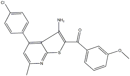 [3-amino-4-(4-chlorophenyl)-6-methylthieno[2,3-b]pyridin-2-yl](3-methoxyphenyl)methanone,445385-28-4,结构式