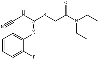 2-(diethylamino)-2-oxoethyl N'-cyano-N-(2-fluorophenyl)imidothiocarbamate,445385-38-6,结构式