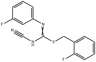 2-fluorobenzyl N'-cyano-N-(3-fluorophenyl)imidothiocarbamate,445385-41-1,结构式