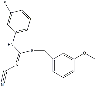 3-methoxybenzyl N'-cyano-N-(3-fluorophenyl)imidothiocarbamate Structure