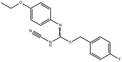 4-fluorobenzyl N'-cyano-N-(4-ethoxyphenyl)imidothiocarbamate 结构式
