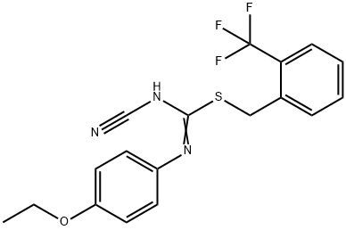 2-(trifluoromethyl)benzyl N'-cyano-N-(4-ethoxyphenyl)imidothiocarbamate|