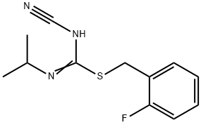 2-fluorobenzyl N'-cyano-N-isopropylimidothiocarbamate Struktur