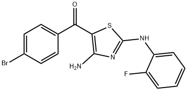 [4-amino-2-(2-fluoroanilino)-1,3-thiazol-5-yl](4-bromophenyl)methanone,445385-92-2,结构式