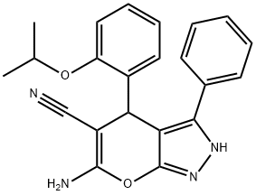 6-amino-4-{2-[(1-methylethyl)oxy]phenyl}-3-phenyl-2,4-dihydropyrano[2,3-c]pyrazole-5-carbonitrile|