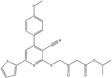 isopropyl 4-{[3-cyano-4-(4-methoxyphenyl)-6-(2-thienyl)-2-pyridinyl]sulfanyl}-3-oxobutanoate,445390-64-7,结构式