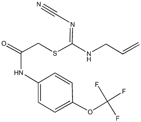 2-oxo-2-[4-(trifluoromethoxy)anilino]ethyl N-allyl-N'-cyanoimidothiocarbamate Struktur