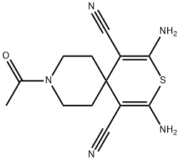 9-acetyl-2,4-diamino-3-thia-9-azaspiro[5.5]undeca-1,4-diene-1,5-dicarbonitrile|