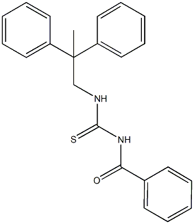 N-benzoyl-N'-(2,2-diphenylpropyl)thiourea 化学構造式