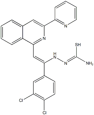 N'-{1-(3,4-dichlorophenyl)-2-[3-(2-pyridinyl)-1-isoquinolinyl]vinyl}carbamohydrazonothioic acid Structure