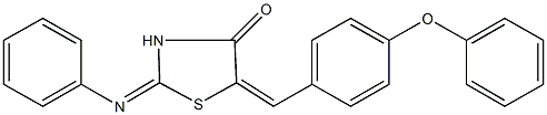 5-(4-phenoxybenzylidene)-2-(phenylimino)-1,3-thiazolidin-4-one Struktur