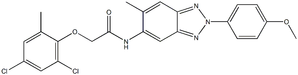 2-(2,4-dichloro-6-methylphenoxy)-N-[2-(4-methoxyphenyl)-6-methyl-2H-1,2,3-benzotriazol-5-yl]acetamide Structure