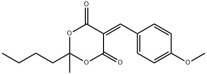 2-butyl-5-(4-methoxybenzylidene)-2-methyl-1,3-dioxane-4,6-dione 结构式