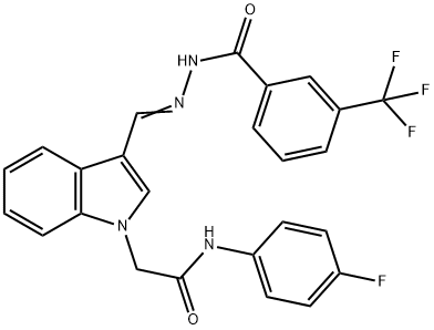 N-(4-fluorophenyl)-2-(3-{2-[3-(trifluoromethyl)benzoyl]carbohydrazonoyl}-1H-indol-1-yl)acetamide Structure