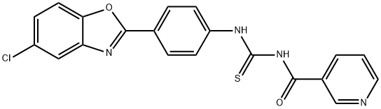 N-[4-(5-chloro-1,3-benzoxazol-2-yl)phenyl]-N'-(3-pyridinylcarbonyl)thiourea Struktur