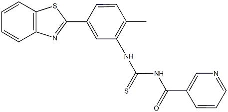 N-[5-(1,3-benzothiazol-2-yl)-2-methylphenyl]-N'-(3-pyridinylcarbonyl)thiourea Struktur