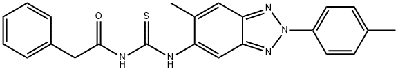 N-[6-methyl-2-(4-methylphenyl)-2H-1,2,3-benzotriazol-5-yl]-N'-(phenylacetyl)thiourea,445406-25-7,结构式