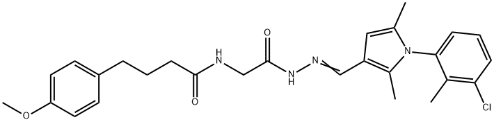 N-[2-(2-{[1-(3-chloro-2-methylphenyl)-2,5-dimethyl-1H-pyrrol-3-yl]methylene}hydrazino)-2-oxoethyl]-4-(4-methoxyphenyl)butanamide Structure