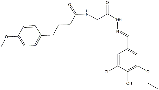 N-{2-[2-(3-chloro-5-ethoxy-4-hydroxybenzylidene)hydrazino]-2-oxoethyl}-4-(4-methoxyphenyl)butanamide Structure