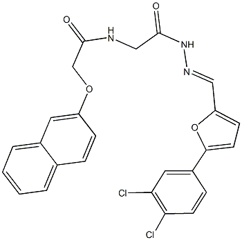 N-[2-(2-{[5-(3,4-dichlorophenyl)-2-furyl]methylene}hydrazino)-2-oxoethyl]-2-(2-naphthyloxy)acetamide,445406-72-4,结构式