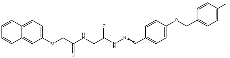 N-[2-(2-{4-[(4-fluorobenzyl)oxy]benzylidene}hydrazino)-2-oxoethyl]-2-(2-naphthyloxy)acetamide Structure
