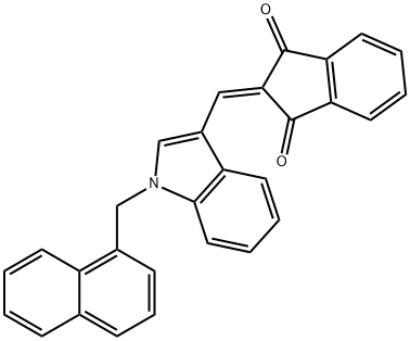 2-{[1-(1-naphthylmethyl)-1H-indol-3-yl]methylene}-1H-indene-1,3(2H)-dione Structure
