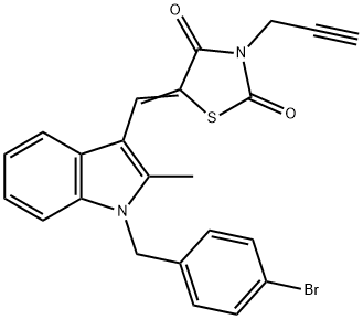 5-{[1-(4-bromobenzyl)-2-methyl-1H-indol-3-yl]methylene}-3-(2-propynyl)-1,3-thiazolidine-2,4-dione Structure